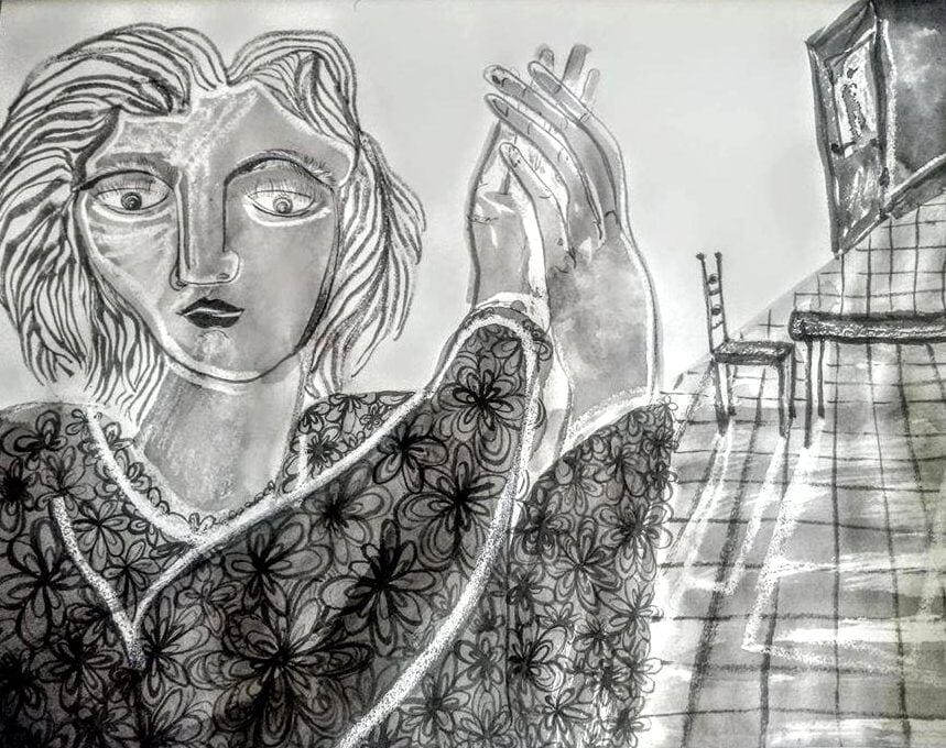 aquí ahora — la espera, 2019. 29,5 x 42 cm.