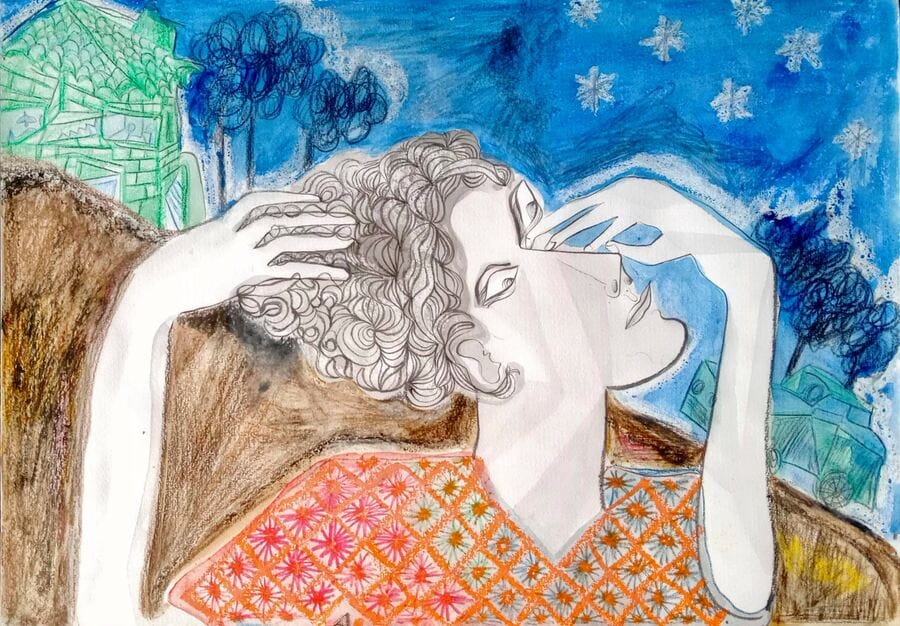 aquí ahora — la danza de las estrellas, 2015. 29,5 x 42 cm.