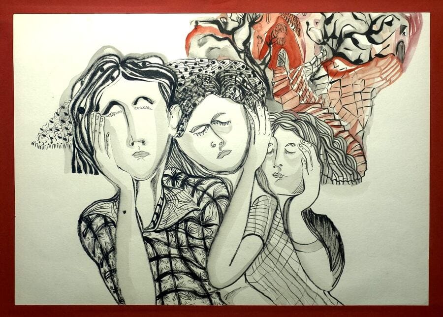 bajo el hechizo — el sueño de las tres hermanas, 2013. 31,5 x 44 cm.