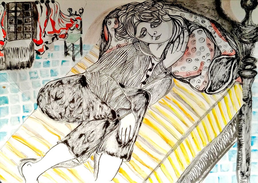 bajo el hechizo — insomne II, 2013. 31,5 x 44 cm.
