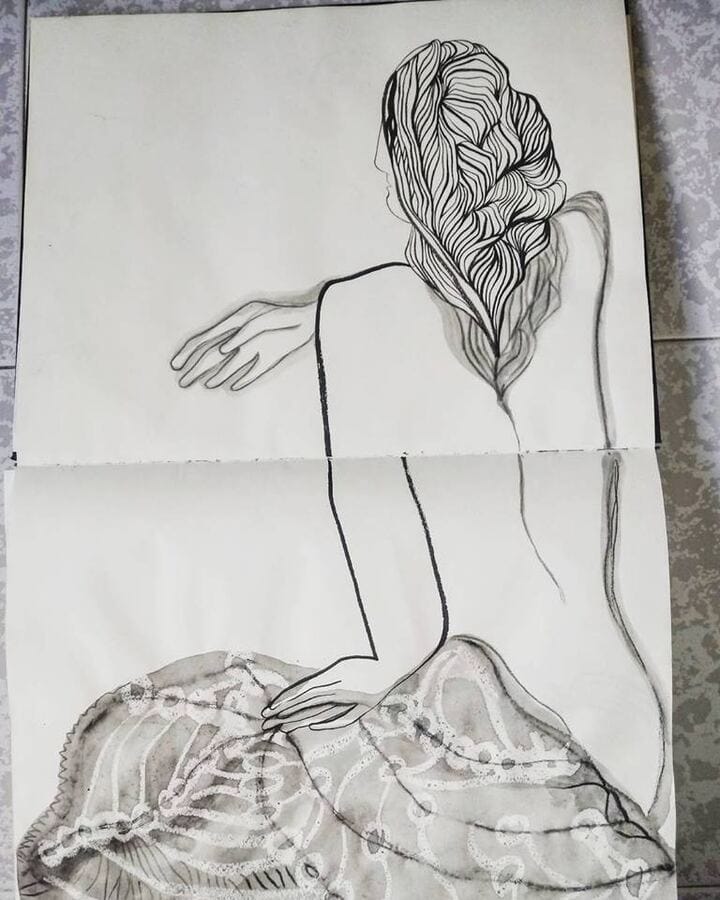 cuaderno negro de alucinaciones — ausencia. 71 x 55 cm.