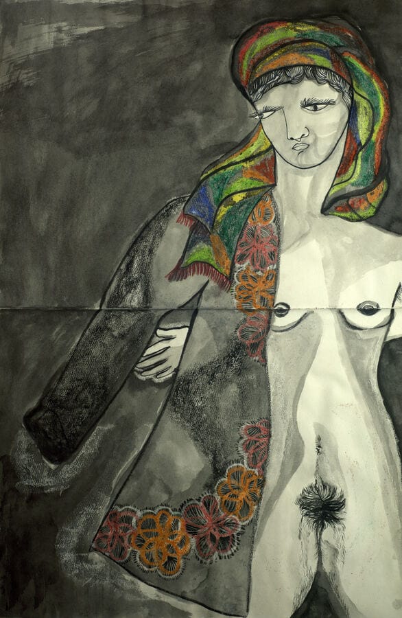 cuaderno negro de alucinaciones — traje de noche. 71 x 55 cm.