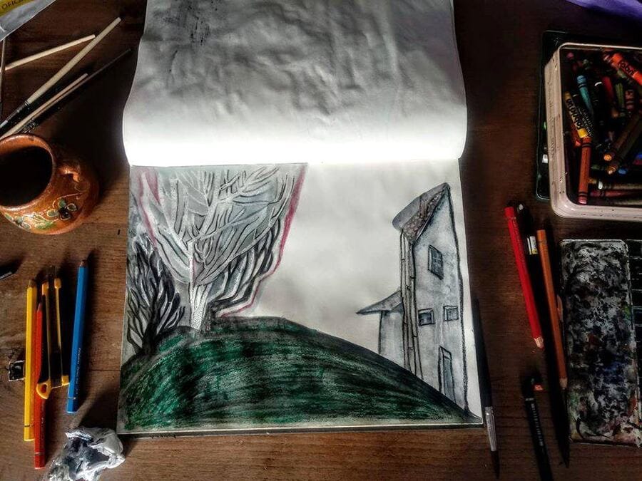 cuaderno negro de alucinaciones — cuento. 27,5 x 35,5 cm.